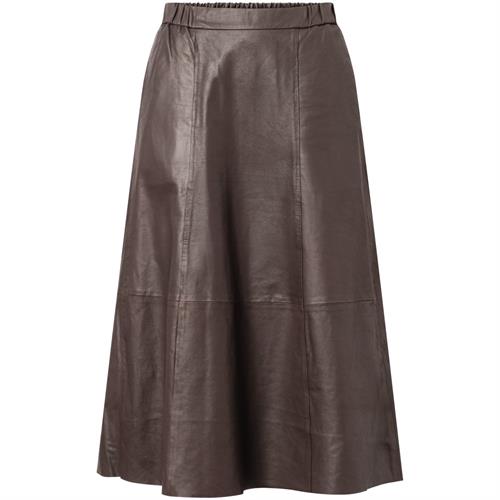 BTFCPH LÆDER NEDERDEL, A-SHAPE SKIRT, CHOCOLADE BROWN